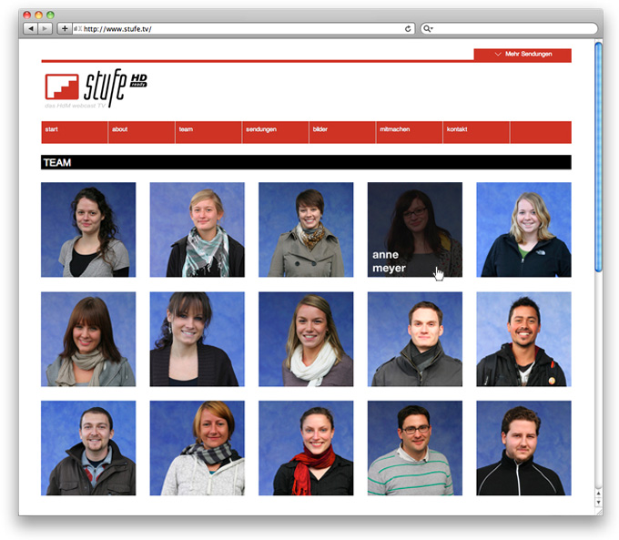 Image stufe.tv Webdesign team page